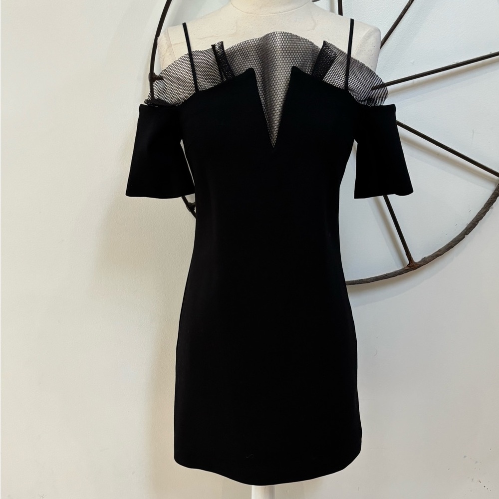 Elliatt black eternity ruffle mini dress XS nwt $168